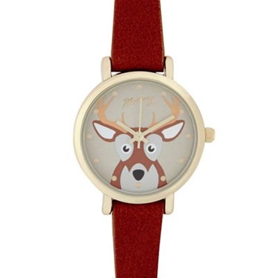 Ladies brown deer dial watch